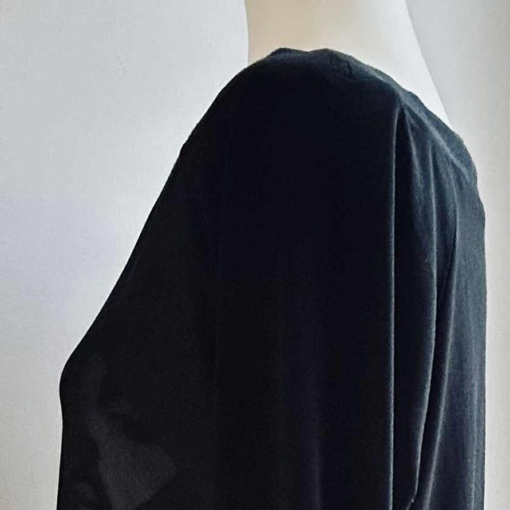 Vintage Simon Chang Black Pop Art Mesh Layered Long Sleeve Top – US M - Picture 7 of 13